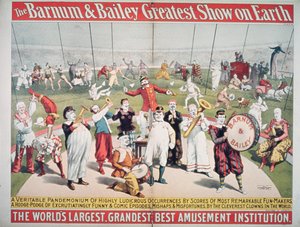 Plakat med reklame for Barnum og Baileys Greatest Show on Earth